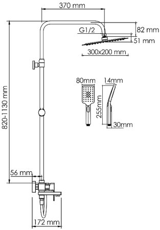 Душевая система WasserKRAFT A177.069.126.087.CH Хром 