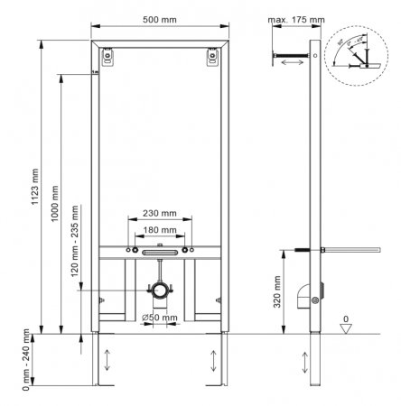 Инсталляция Berges Novum 049212 для биде Синяя 