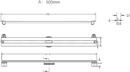 Душевой лоток Berges Super Slim 500 090078 с решеткой Хром матовый 