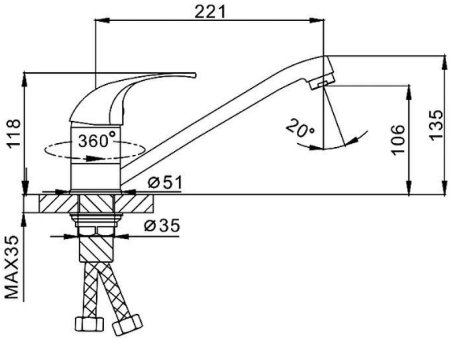 Смеситель для кухни Frap H29 F4929-B Хром 