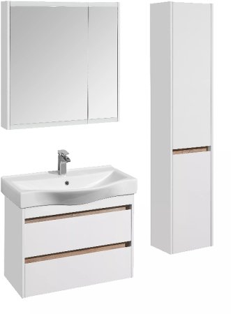 Зеркальный шкаф Aquaton Нортон 80 1A249202NT010 Белый глянец 