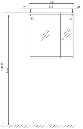 Зеркальный шкаф Aquaton Нортон 80 1A249202NT010 Белый глянец 