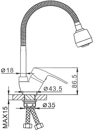 Смеситель для кухни Frap H701 F43701-B Хром 