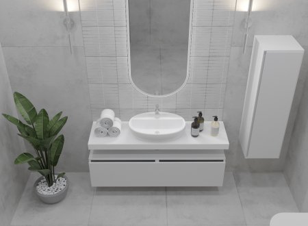 Столешница под раковину Boheme Armadi Art Flat 140 869-140 Белая 