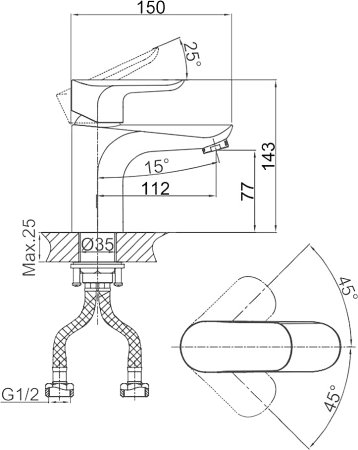 Смеситель D&K Baciano DA1032101 для раковины 