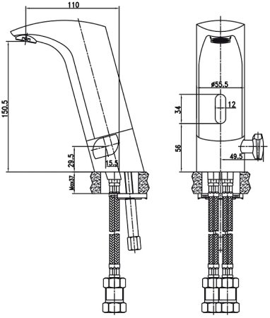 Смеситель для раковины Kaiser Sensor 38011 Хром 