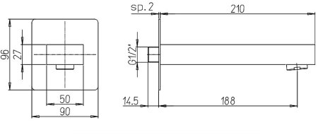 Излив для смесителя Paini Dax-R 84PZ430R Черный матовый 