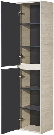 Шкаф пенал Aquaton Лофт Урбан 37 1A248103LQX60 подвесной Серый графит Дуб орегон 