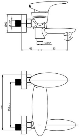 Смеситель для ванны Paini Verona VRCR111KM Хром 