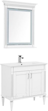 Комплект мебели для ванной Aquanet Селена 90 белый/серебро 
