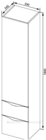 Шкаф-пенал для ванной Aquanet Эвора 40 крем 
