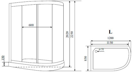 Душевая кабина Timo Standart T-1102 P L 