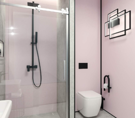 Душевая система настенная Deante HIACYNT NAC_N1QM чёрный матовый 