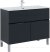 Тумба с раковиной Aquanet Алвита New 100 1 ящик, 2 дверцы, антрацит 