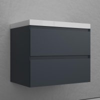 Тумба подвесная Style Line "Манхэттен 70" ЭМАЛЬ под ASTI 70 2 ящика PLUS графит