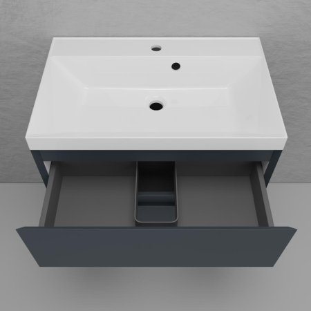 Тумба подвесная Style Line "Манхэттен 70" ЭМАЛЬ под ASTI 70 2 ящика PLUS графит 