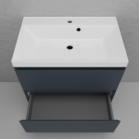 Тумба подвесная Style Line "Манхэттен 70" ЭМАЛЬ под ASTI 70 2 ящика PLUS графит 