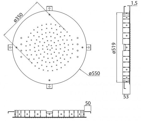 Верхний душ Cezares CZR-SDRH1-50-01 Хром 