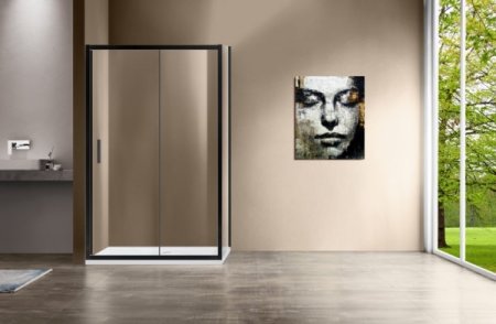 Душевой уголок Vincea Garda 130х90 VSR-1G9013CLB профиль Черный стекло прозрачное 