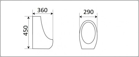 Писсуар CeramaLux X545S подвесной 