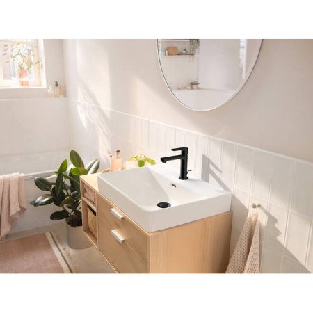 Смеситель Hansgrohe Rebris S 110 72517670 для раковины со сливным гарнитуром черный 