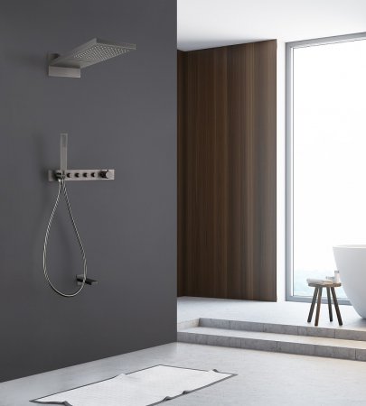 Душевая система Abber Rund AF8753NG с термостатом Никель 