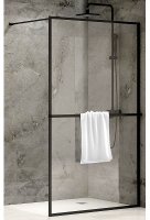 Душевая перегородка Abber AG60120B 120x200 профиль Черный стекло прозрачное