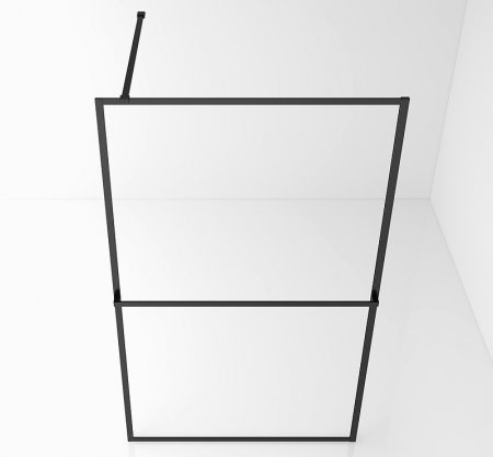 Душевая перегородка Abber AG60120B 120x200 профиль Черный стекло прозрачное 
