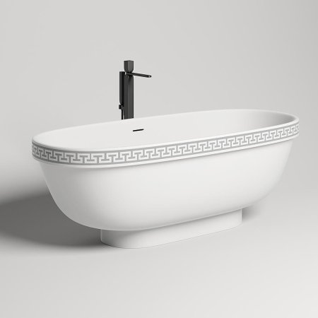 Ванна из искусственного камня Salini Greca Meander 180х80 103021M Белая матовая 