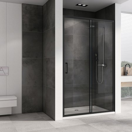 Душевая дверь Abber Schwarzer Diamant 150 AG30150B5 профиль Черный стекло прозрачное 