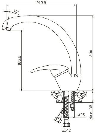 Смеситель для кухни Olive's Lerida 08430-1LR Хром 