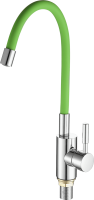 Смеситель для кухни с гибким изливом FASHUN A4053+B05, хром/зеленый