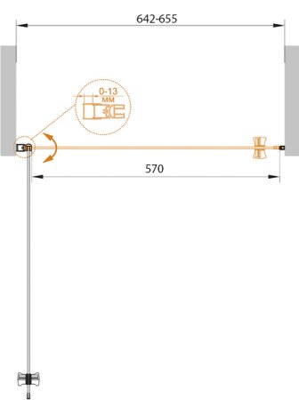 Душевая дверь в нишу Cezares Eco O B-1-65-P-Cr стекло punto 