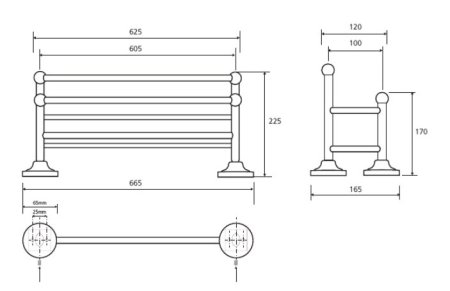 Полотенцедержатель Bemeta Retro 144302252 полочка, хром 