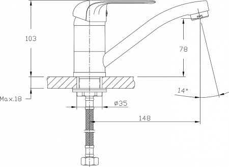 Смеситель для кухонной мойки Rush Fiji FI1835-26 