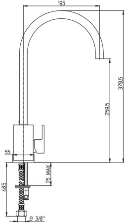 Смеситель для кухни Paini Dax-R 84CR572RSKM Хром 