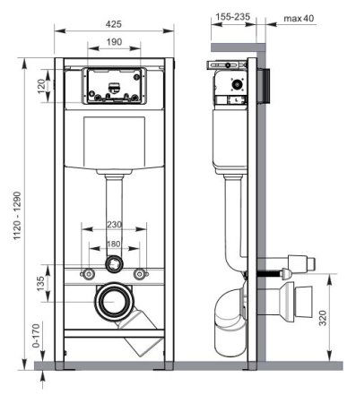 Система инсталляции для унитазов Cersanit Hi-Tech P-IN-MZ-HI-TEC 