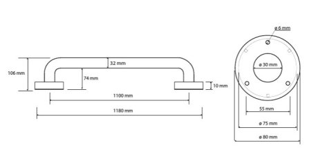 Поручень Bemeta Help program 301101101 глянцевый 