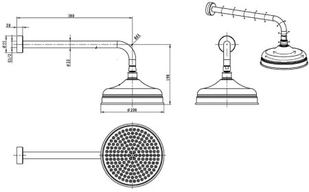 Верхний душ Boheme Medici 410 Бронза 