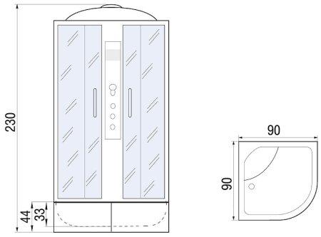 Душевая кабина River Dunay XL 90x90 MT 10000006200 с гидромассажем 