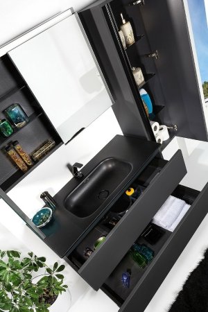 Шкаф пенал Boheme Armadi Art Vallessi 35 836-A matt подвесной Антрацит матовый 