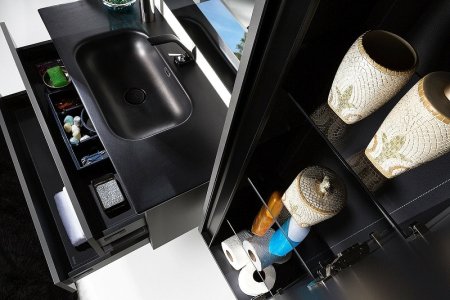 Шкаф пенал Boheme Armadi Art Vallessi 35 836-A matt подвесной Антрацит матовый 