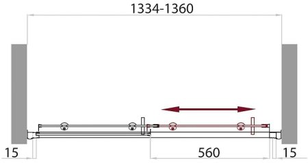 Душевая дверь BelBagno Uno 135 UNO-BF-1-135-C-Cr профиль Хром стекло прозрачное 