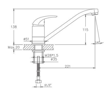 Смеситель для кухни HAIBA CRON CN4929 