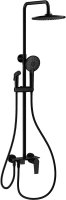 Душевая система с техническим душем WONZON & WOGHAND, Черный матовый (WW-A30874-MB)