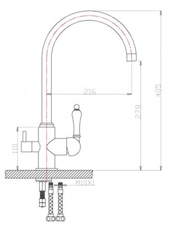 Смеситель для кухонной мойки Zorg Clean Water ZR 317 YF-33 BR 