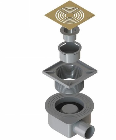 Душевой трап Boheme Smart Design 984-15-MG с решеткой Золото матовое 