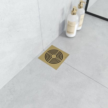 Душевой трап Boheme Smart Design 984-15-MG с решеткой Золото матовое 