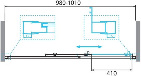 Душевая дверь BelBagno Due 100 DUE-BF-1-100-C-Cr профиль Хром стекло прозрачное 