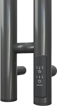 Полотенцесушитель электрический APEXTERMO Luna LN10111GF 1100x80 с крючками, графит металлик 